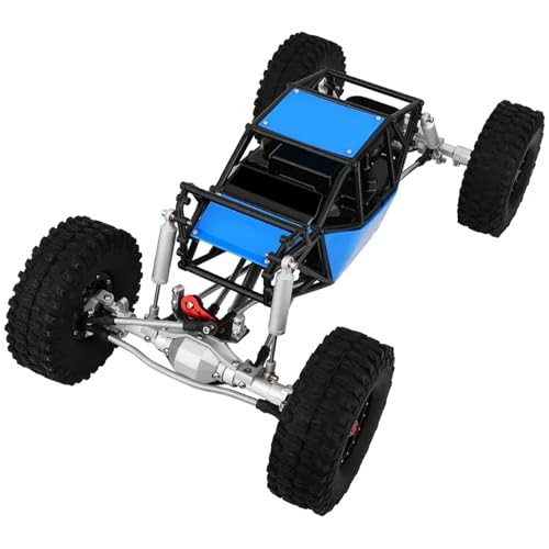 ZIBOXI 1/10 RC Simulation Klettern Crawler Rahmen DIY Mit SCX10 II Gerade Achsen Upgrade Auto Kit Teile Mit Käfig(Blue-Silver Axle) von ZIBOXI