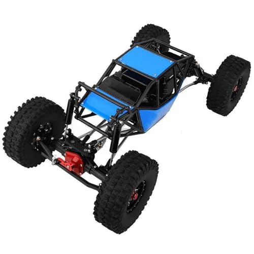 ZIBOXI 1/10 RC Simulation Klettern Crawler Rahmen Mit SCX10 ICH Gerade Achsen Upgrade Auto DIY Kit Teile Mit Käfig(Blue-Black Axle) von ZIBOXI