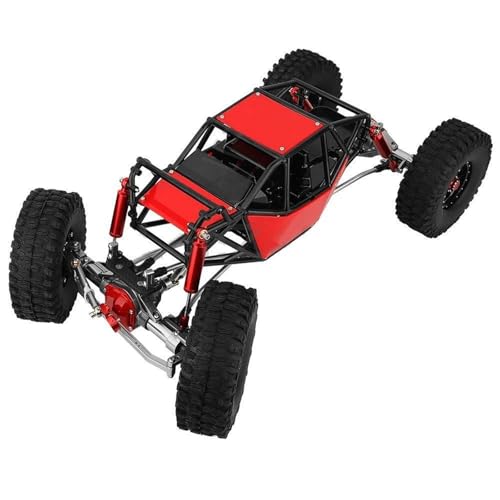 ZIBOXI 1/10 RC Simulation Klettern Crawler Rahmen Mit SCX10 ICH Gerade Achsen Upgrade Auto DIY Kit Teile Mit Käfig(Red-Titanium Axle) von ZIBOXI