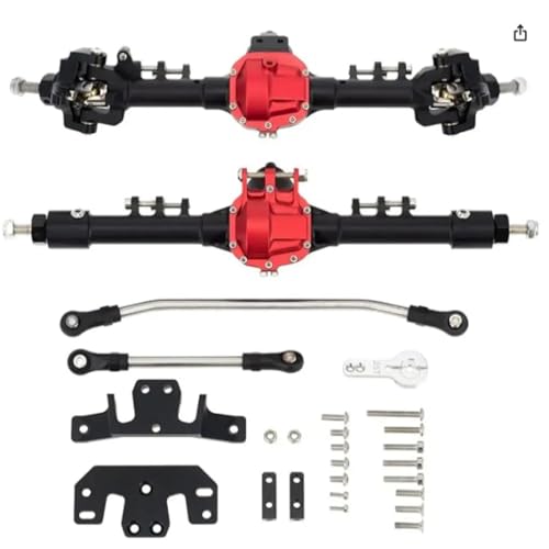 ZIBOXI 1 10 Vordere Hinterachse RC Upgrade Teil Komplette Rc Vordere Hinterachse for Axial SCX10 RC Auto Teil RC Auto Zubehör(Black) von ZIBOXI