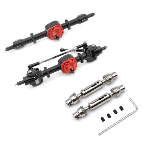 ZIBOXI 1 Paar Vordere Hinterachse Set Mit Getriebe Antriebswelle for MN D90 D91 D96 99S FJ45 1/12 RC Auto Upgrade Teile Zubehör(Black) von ZIBOXI