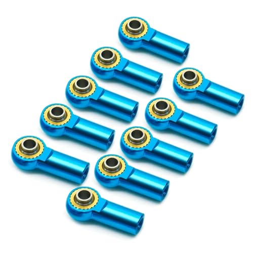 ZIBOXI 10/20 stücke M3 Link Stange Joint Ball Ende Kopf Halter Axial SCX10 Fit for Sakura D4 1/10 RC Auto LKW Buggy Crawler(Blue 10pcs) von ZIBOXI