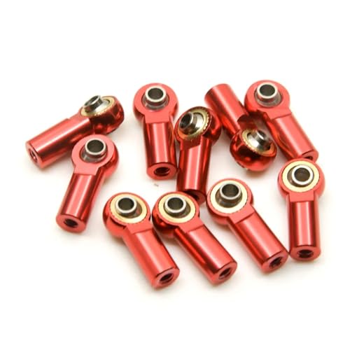 ZIBOXI 10/20 stücke M3 Link Stange Joint Ball Ende Kopf Halter Axial SCX10 Fit for Sakura D4 1/10 RC Auto LKW Buggy Crawler(Red 10pcs) von ZIBOXI