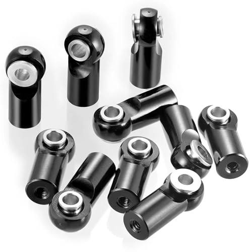 ZIBOXI 10 Pcs M2 Pivot Link Rod End Kugeln Joint Kopf for RC Auto Crawler Boot Flugzeug Hubschrauber Modelle Tuning Teile(Black) von ZIBOXI