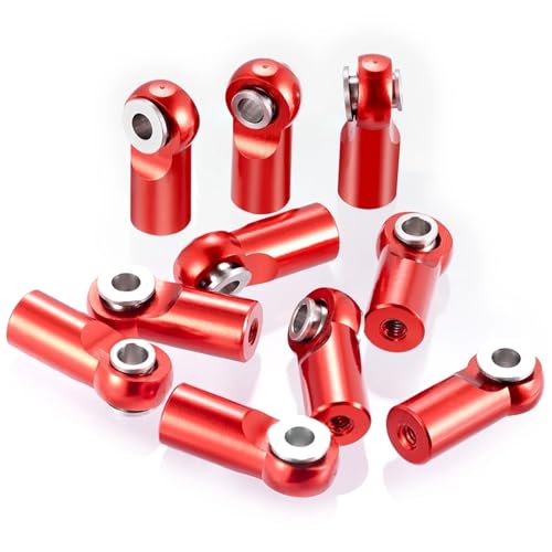 ZIBOXI 10 Pcs M2 Pivot Link Rod End Kugeln Joint Kopf for RC Auto Crawler Boot Flugzeug Hubschrauber Modelle Tuning Teile(Red) von ZIBOXI