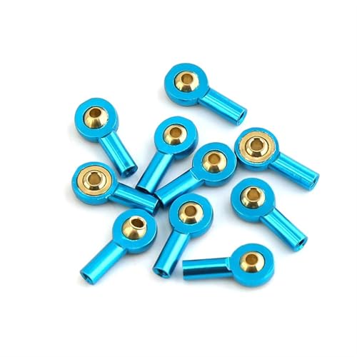 ZIBOXI 10 stücke M2 Link Spurstangenkopf Kugelgelenk Schnalle Lenkung Gestänge Spurstangenkopf for RC Auto Boot Upgrade Teile(Blue) von ZIBOXI