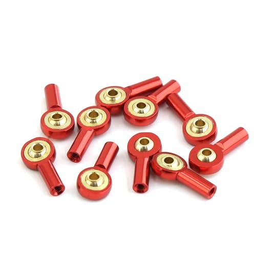 ZIBOXI 10 stücke M2 Link Spurstangenkopf Kugelgelenk Schnalle Lenkung Gestänge Spurstangenkopf for RC Auto Boot Upgrade Teile(Red) von ZIBOXI