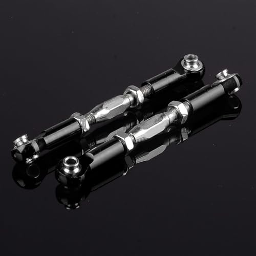 ZIBOXI 2 STÜCKE Vorne Hinten Servo Link Spurstangen 90-120 MM 2335 RC Fit for Traxxas 1/10 Slash 4x4 Stampede 4X4 Upgrade Teile(BLACK) von ZIBOXI