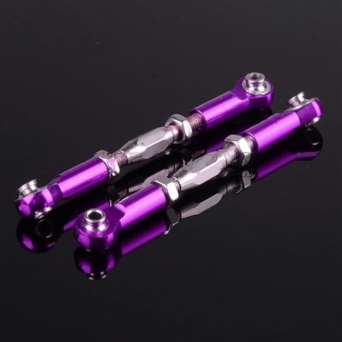 ZIBOXI 2 STÜCKE Vorne Hinten Servo Link Spurstangen 90-120 MM 2335 RC Fit for Traxxas 1/10 Slash 4x4 Stampede 4X4 Upgrade Teile(PURPLE) von ZIBOXI