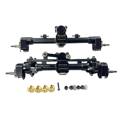 ZIBOXI 2 stücke Vordere Hinterachse for 1/24 Rc Vordere Hinterachse Axial Scx24 RC Auto Teil RC Auto(Black) von ZIBOXI