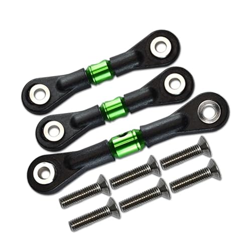 ZIBOXI 3-teiliges Lenkgestänge Servostange Passend for Tamiya TT-02 TT-02T TT02 TT02T 1/10 Ersatz RC Auto Upgrades Teile Grün(Green) von ZIBOXI