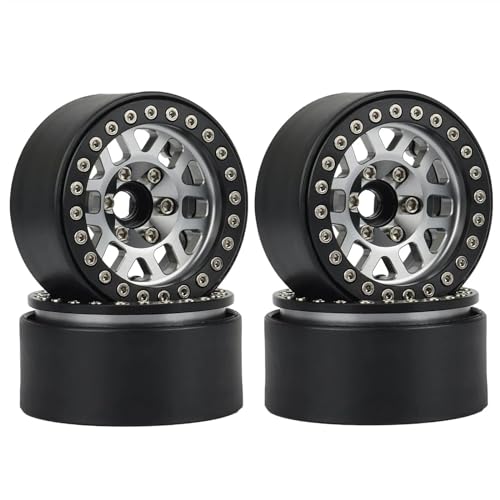 ZIBOXI 4 stücke 1,9 "Beadlock Felge Radnabe 1/10 RC Crawler Auto Axial SCX10 Fit for Traxxas TRX4 RC4WD d90 for Redcat Gen8 VS4-10 (Color : OneColor) von ZIBOXI