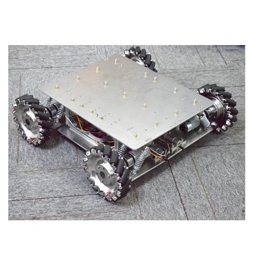 ZIBOXI 40 kg Last, stoßdämpfende Aufhängung, Omni-Mecanum-Rad, Roboter-Auto-Chassis-Plattform mit 4 Stück 24 V-Motor, Arduino-Controller (Size : 40KG no Controller) von ZIBOXI