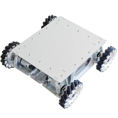 ZIBOXI 40 kg Last Stoßdämpfung Mecanum Rad Roboter Auto Chassis Kit mit 4 Planetengetriebemotoren for Arduino STM32 Raspberry Pi (Size : Robot car) von ZIBOXI