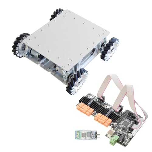 ZIBOXI 40 kg Last Stoßdämpfung Mecanum Rad Roboter Auto Chassis Kit mit 4 Planetengetriebemotoren for Arduino STM32 Raspberry Pi (Size : with BT Control) von ZIBOXI