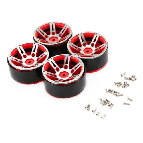 ZIBOXI 4PCS 1/10 RC Rock Crawler Beadlock 1,9 "Rad Felge Fit for Traxxas TRX-4 Axial SCX10 SCX10 III AXI03007 for Tamiya CC01 D90 (Color : Red) von ZIBOXI