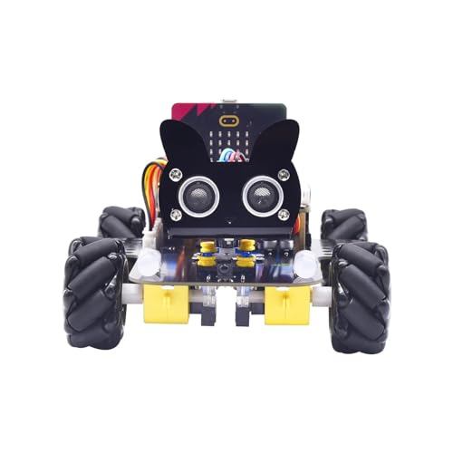 ZIBOXI 4WD Mecanum Roboter Auto for Micro Bit V2 Rad Roboter Auto Kit Stem Spielzeug Makecode Python Programmierung Mit Microbit V2 von ZIBOXI
