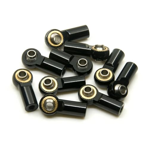 ZIBOXI 5/10 stücke M3 Link Stange Joint Ball Ende Kopf Halter Axial SCX10 Fit for Sakura D4 1/10 RC Buggy Crawler Auto Teile(10Pcs Black) von ZIBOXI