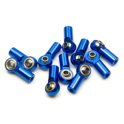 ZIBOXI 5/10 stücke M3 Link Stange Joint Ball Ende Kopf Halter Axial SCX10 Fit for Sakura D4 1/10 RC Buggy Crawler Auto Teile(10Pcs Royal blue) von ZIBOXI