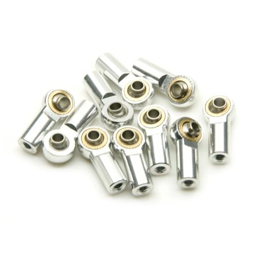 ZIBOXI 5/10 stücke M3 Link Stange Joint Ball Ende Kopf Halter Axial SCX10 Fit for Sakura D4 1/10 RC Buggy Crawler Auto Teile(10Pcs Silver) von ZIBOXI