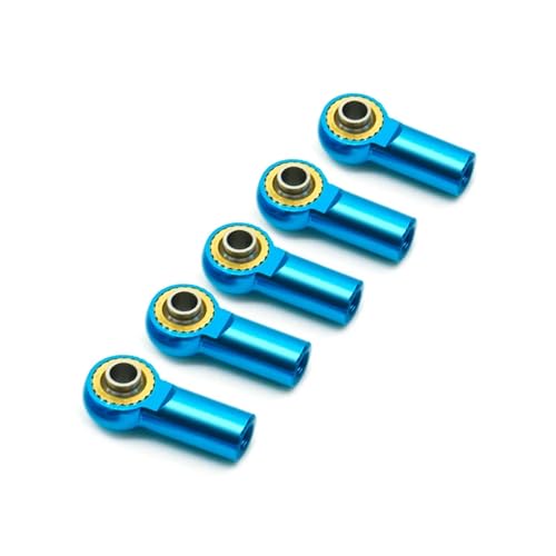 ZIBOXI 5/10 stücke M3 Link Stange Joint Ball Ende Kopf Halter Axial SCX10 Fit for Sakura D4 1/10 RC Buggy Crawler Auto Teile(5Pcs Blue) von ZIBOXI