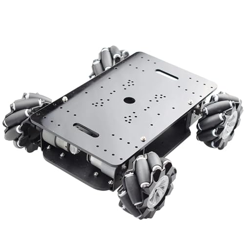 ZIBOXI 5 kg Last Doppelchassis Mecanum Rad Roboter Auto Chassis Kit mit 4 Stück 12 V Encoder Motor for Arduino Raspberry Pi DIY Vorbau von ZIBOXI