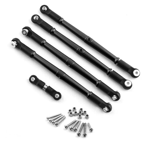 ZIBOXI 5 stücke Vorne Und Hinten Link Stange Spurstange Zugstange Servo Stange Fit for Arrma 1/8 Karton Outcast Upgrade Teile(Black) von ZIBOXI