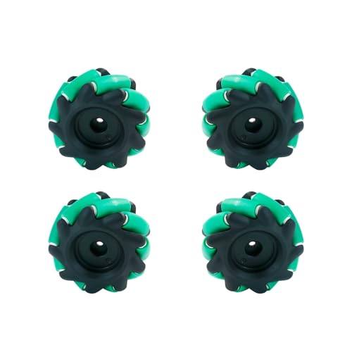 ZIBOXI 65mm 85mm High Grip Reifen Reifen 97mm Mecanum Rad Mit Sechseckigen Kupplung for DIY Vorbau Roboter Auto Chassis Spielzeug Teile (Size : 4pcs Mecanum wheelA) von ZIBOXI