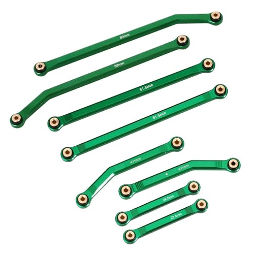 ZIBOXI 8 STÜCKE Hohe Spielraum 4 Links Set 1/24 RC Crawler LWB 133,5mm Axial SCX24 AXI90081 Passend for Riegel AXI00004 B17(Green) von ZIBOXI