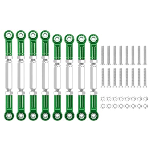 ZIBOXI 8 STÜCKE Zugstange Lenkung Servo Link Gestänge Arm Spurstangenköpfe Passend for WPL B14 C14 C24 C 14K C 24K MN 90 MN 45 MN 99 1/16 RC Auto(8pcs Green) von ZIBOXI