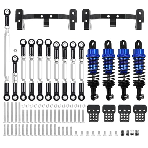 ZIBOXI Chassis Link Rod Zugstange Halterung Stoßdämpfer-Sets Passend for WPL C14 C24 MN D90 MN99S RC Auto Upgrades Teile Zubehör(Navy for MN) von ZIBOXI