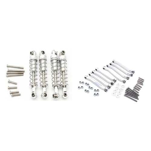 ZIBOXI Chassis Zugstangen Drag Link Suspension Silber Mit 4 Pcs Stoßdämpfer Dämpfer Silber von ZIBOXI