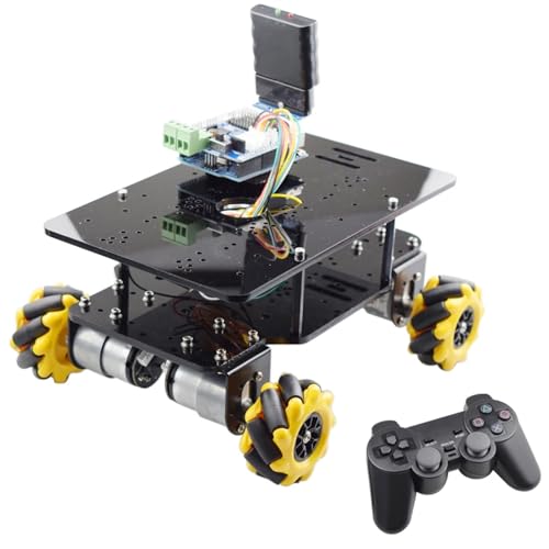 ZIBOXI Doppelchassis 5 kg Last Mecanum Rad Roboter Auto Chassis Kit mit 4 Stück Gleichstrommotor mit Drehzahlgeber for Arduino Raspberry Pi DIY (Size : HC06 Control Car) von ZIBOXI