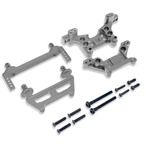 ZIBOXI Fit for MJX Hyper Gehen 1/16 16208 16209 H16 H16BM RC Ca Tuning Teile FR Körper Säulen Vorne Rea Shock Tower(Titanium) von ZIBOXI