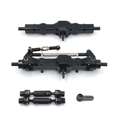 ZIBOXI Fit for WPL 1/10 C74 1/16 C14 C24 C34 C54 B14 B24 Vorne Hinterachse Und Antriebswelle Serv0 arm Set RC Auto Upgrade Teile Zubehör(Black) von ZIBOXI