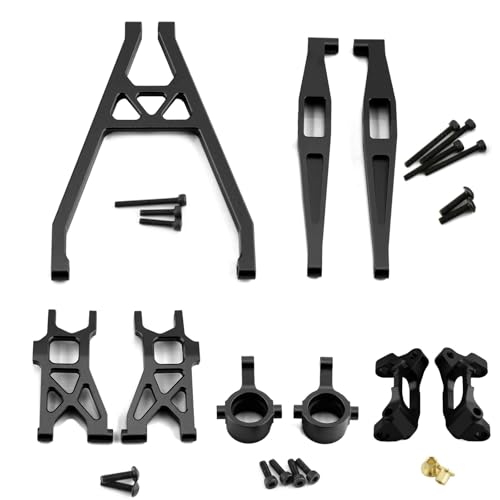 ZIBOXI Front Lower Arm Achsschenkel C-Hub Carrier Hinterachse Verbindungsstange Set for Axial Yeti Jr. 1/18 RC Auto Upgrade Teile(1 Set Red-01) von ZIBOXI