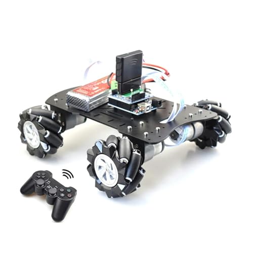 ZIBOXI Griff Fernbedienung Smart Mecanum Rad Roboter Auto Omni Directional for Arduinoo Mit 12V Encoder Motor DIY Projekt Vorbau (Size : BK PS2 Robot car kit) von ZIBOXI