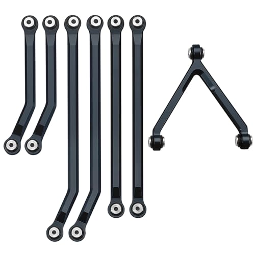 ZIBOXI High Clearance Chassis Links Set Axial SCX24 90081 Passend for Deadbolt AX00004 1/24 RC Crawler Auto LKW Modellteile(Black) von ZIBOXI