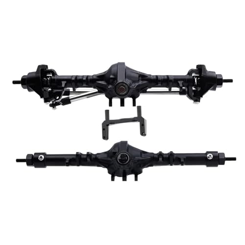 ZIBOXI Integrierte vordere Hinterachse for 1/10 Axial SCX10 II 90046 RC Crawler Rig Straight Komplette Achsen Upgrade-Teile(Black Front Rear) von ZIBOXI