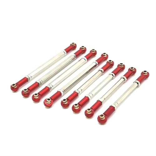 ZIBOXI MN128 MN86 MN86S MN86K MN86KS MN G500 8 stücke Link Stange Zugstange Linkage Set 1/12 RC Auto Upgrade Teile Zubehör(Red) von ZIBOXI