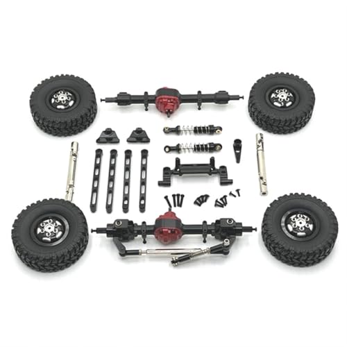 ZIBOXI MN82 LC79 MN78 Vorder- und Hinterachse Chassis Verbindungsstange Zugstange Montieren Stoßdämpfer Reifen Set 1/12 RC Auto Upgrade Teile(Black) von ZIBOXI