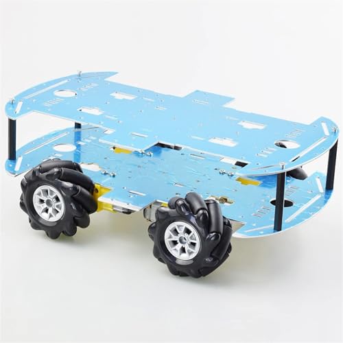 ZIBOXI Mecanum Wheel Omnidirektionales Roboterauto-Chassis-Kit mit 4 TT-Motoren for Arduino Raspberry Pi DIY-Spielzeugteile (Size : Double Plate car) von ZIBOXI