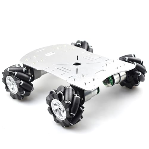 ZIBOXI PS2 RC Smart Mecanum Rad Roboter Auto Omni Directional Kit for Arduino Mega2560 mit 12 V Encoder Motor DIY Projekt Stem Spielzeug (Size : SR Robot car kit) von ZIBOXI