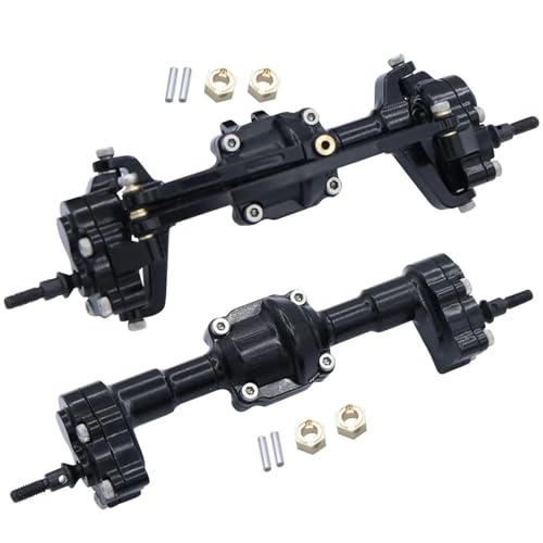 ZIBOXI Passend for FMS Rahmen Getriebe Verbindungsstange Vorderachse Hinterachse Getriebe Gegengewicht Verschiedene Getriebe for FCX24 1/24 RC Auto Nachrüst-Upgrade-Teile(A Black axle Set) von ZIBOXI