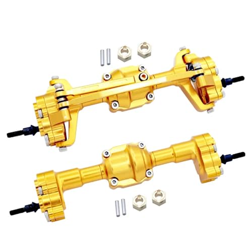 ZIBOXI Passend for FMS Rahmen Getriebe Verbindungsstange Vorderachse Hinterachse Getriebe Gegengewicht Verschiedene Getriebe for FCX24 1/24 RC Auto Nachrüst-Upgrade-Teile(A Golden axle Set) von ZIBOXI