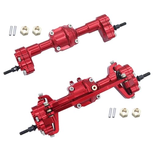 ZIBOXI Passend for FMS Rahmen Getriebe Verbindungsstange Vorderachse Hinterachse Getriebe Gegengewicht Verschiedene Getriebe for FCX24 1/24 RC Auto Nachrüst-Upgrade-Teile(A Red axle Set) von ZIBOXI