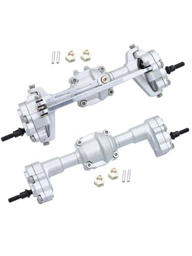 ZIBOXI Passend for FMS Rahmen Getriebe Verbindungsstange Vorderachse Hinterachse Getriebe Gegengewicht Verschiedene Getriebe for FCX24 1/24 RC Auto Nachrüst-Upgrade-Teile(A Silver axle Set) von ZIBOXI