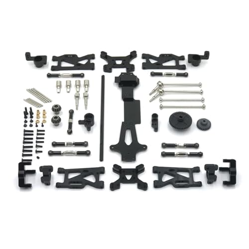 ZIBOXI Passend for Wltoys 144001 144002 144010 104007 124017 124019 Upgrade-Teile-Kits Antriebswelle Verbindungsstange Schwingarm-Set RC-Autozubehör(Black) von ZIBOXI