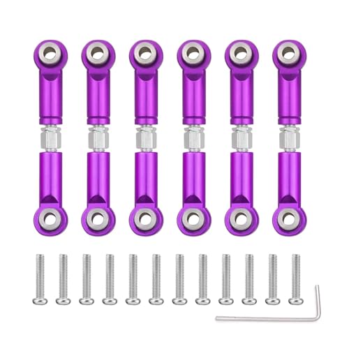 ZIBOXI Passend for Wltoys A959 A959-B A949 A969 A979 K929 Vorne Hinten Spurstangengestänge Servo Verbindungsstangensatz 1/18 RC Auto Upgrades Teile Zubehör(Purple) von ZIBOXI