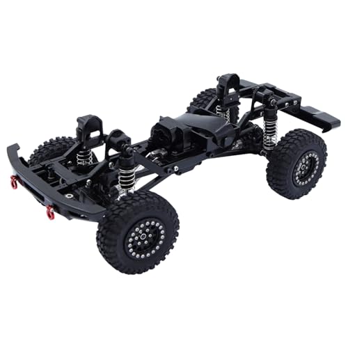 ZIBOXI RC Auto Chassis Rahmen Mit Vorne Mitte Hinterachsen Getriebe DIY for TRX4M 1/18 RC Crawler Auto Upgrade Teile(Black) von ZIBOXI